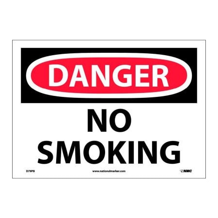 Safety Signs - Danger No Smoking - Vinyl 10H X 14W, D79PB